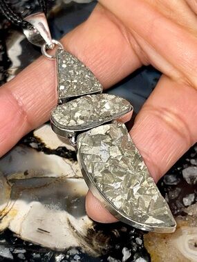 Rough “Fools Gold” Pyrite Crystal Pendant 2 7/8”